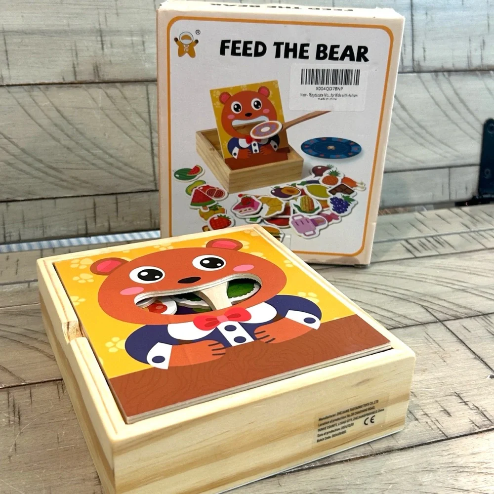 Wooden Feeding Toy - Montessori Pretend Play Food Set for Toddlers 1-4 NIB